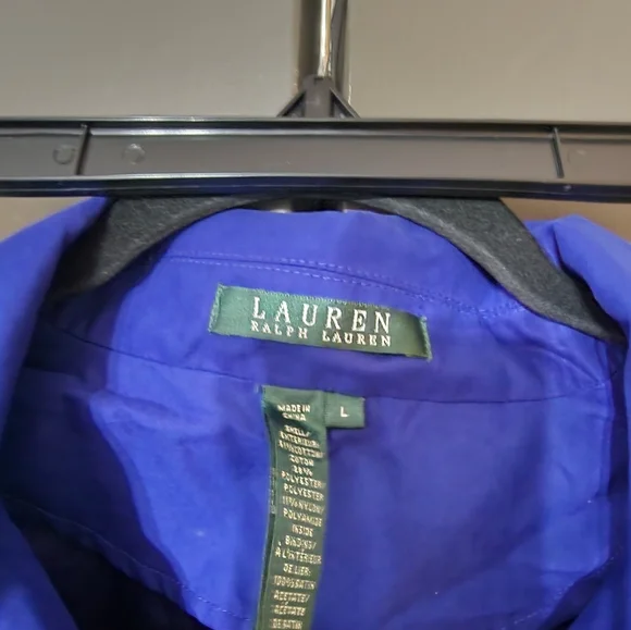 Lauren Ralph Lauren Blue Double Breasted Belted Jacket - Picture 3 of 3